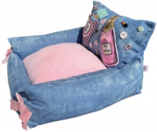 Pink Pawfume and Glam Champagne sofa bed