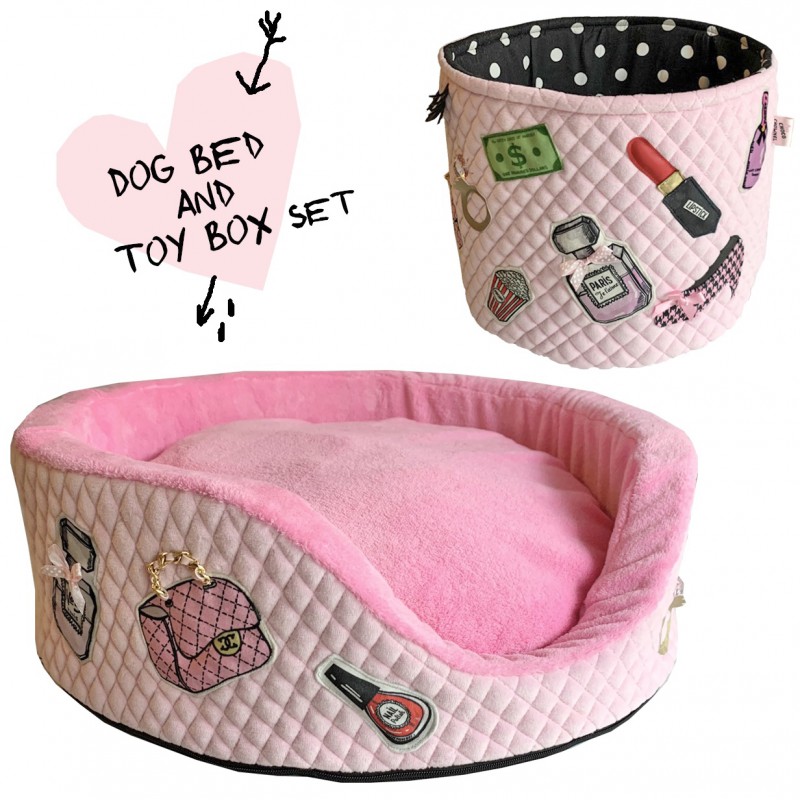 parisenne dog sofa bed Chanel pet bed quilted pink luxury dog bed • Miss  Choco Chownel Dog Boutique