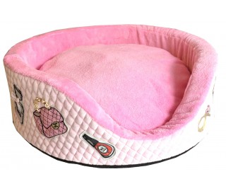 parisenne dog sofa bed Chanel pet bed quilted pink luxury dog bed Miss Choco Chownel Dog Boutique