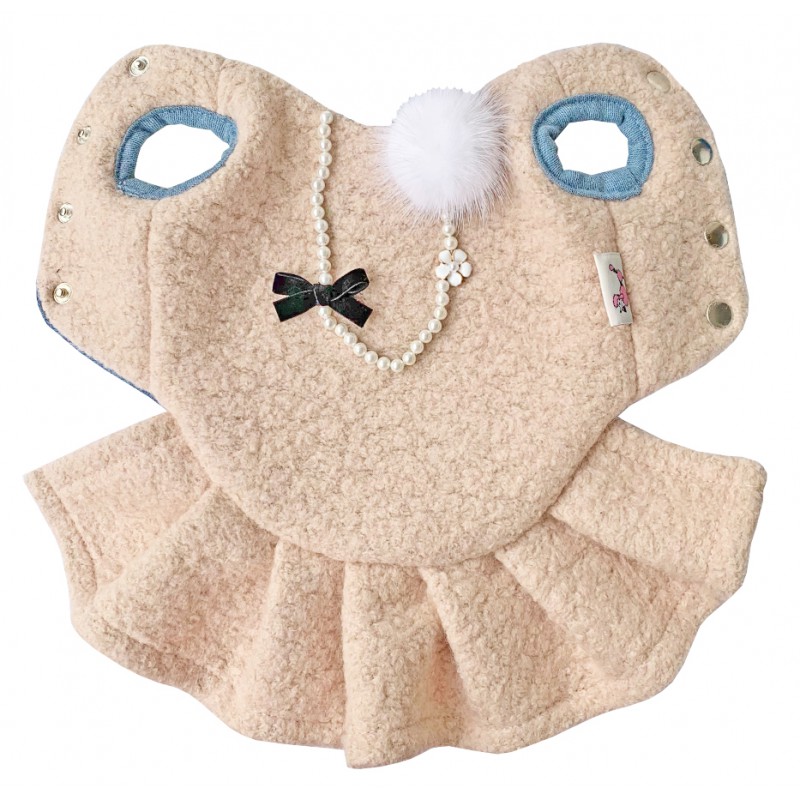 wool dog coat, pink dog coat , winter dog coat, elegant dog coat • Miss