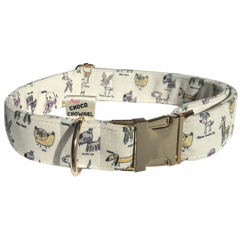 funny pet collar, printed quick release dog collar • Miss Choco Chownel Dog  Boutique