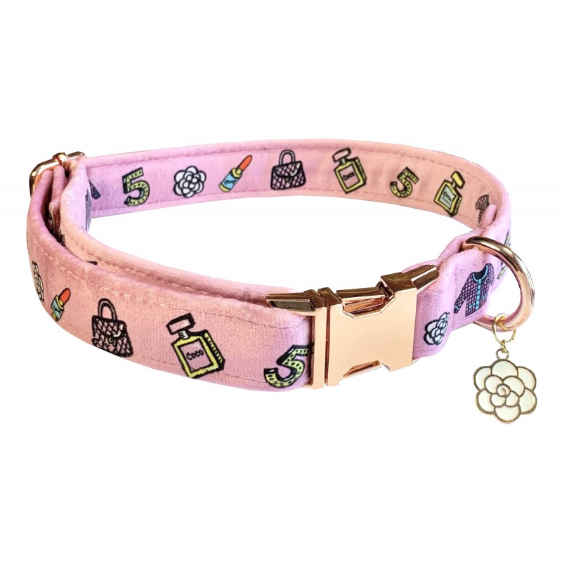 chanel dog collar