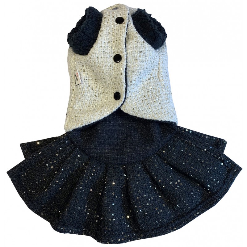 Chanel dog dress, coco Chanel dog dress, designer dog dress, Vuitton