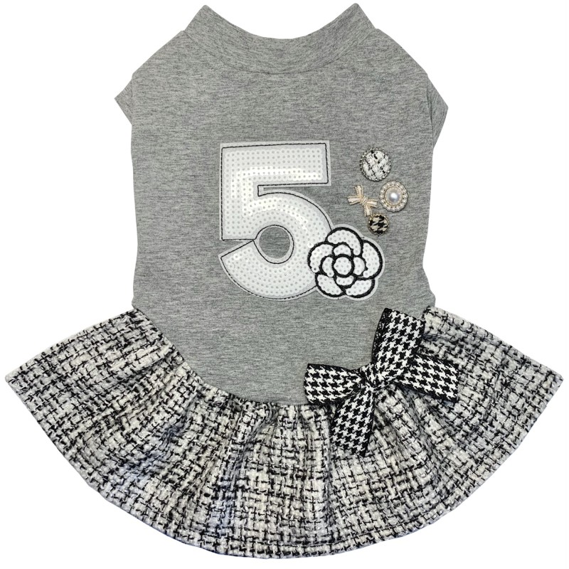 Chanel dog dress no5 pet costume Paris pet dress Parisian dog dress Miss Choco Chownel Dog Boutique