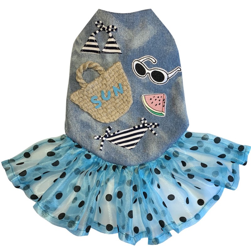 artistic dog dress, summer fashionable dog dress, summer pet costume