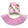Pink fluffy hearts tutu dress