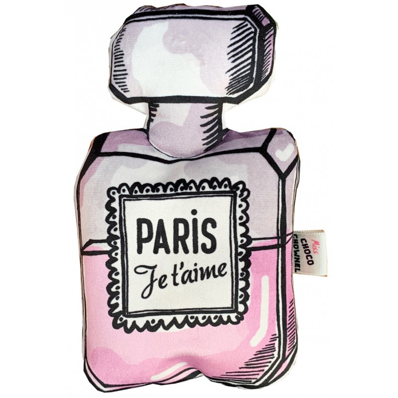 Pink perfume dog toy, Pink bottle dog toy, Perfume dog toy • Miss Choco