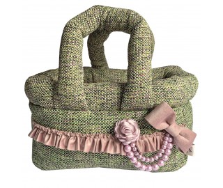 Tweed with mauve frill...