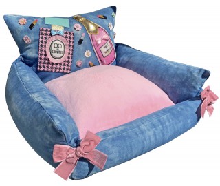 Pink Pawfume and Glam Champagne sofa bed