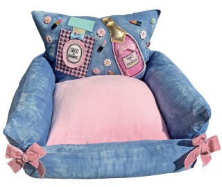Pink Pawfume and Glam Champagne sofa bed