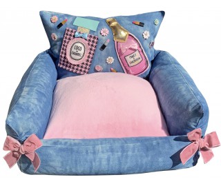 Pink Pawfume and Glam Champagne sofa bed